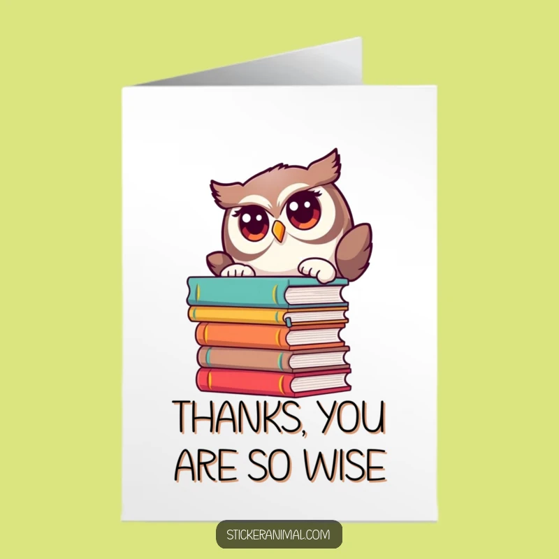 Funny Free Printable Owl Thank You Card - Bookish Gratitude!
