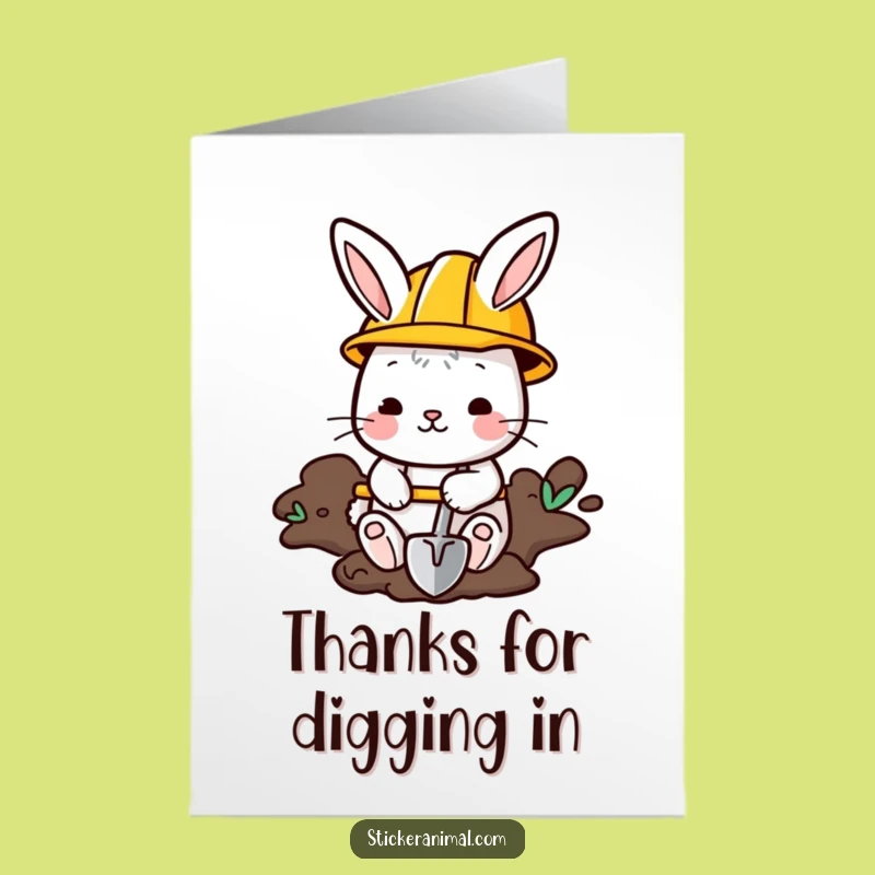 Free Printable Thank You Card Funny Bunny Builder Downloadable