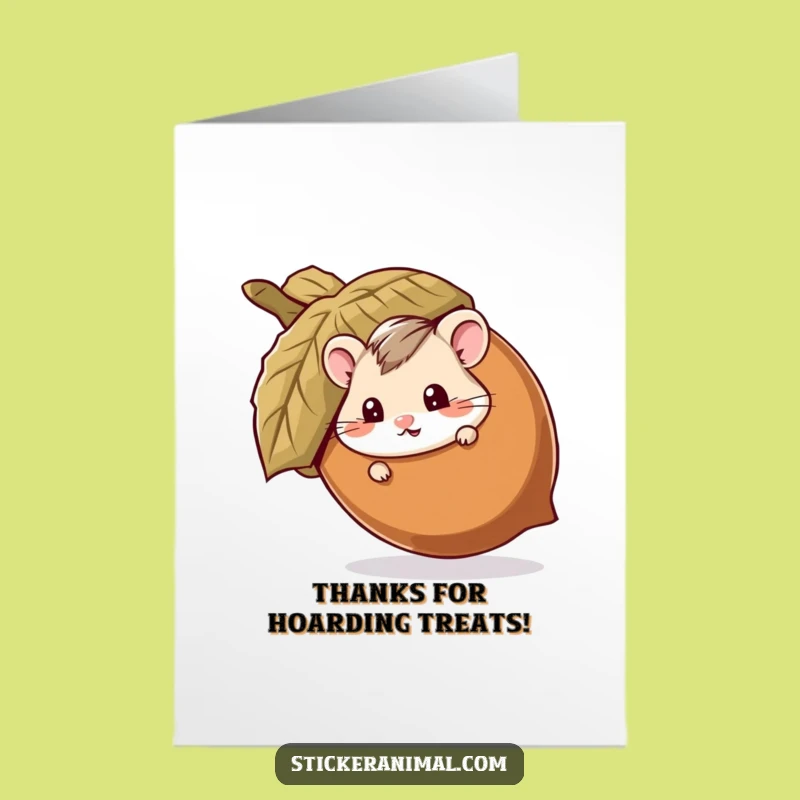 Free Printable Thank You Card: Hamster's Acorn Secret - Print at Home