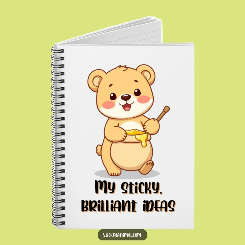 Funny Bear Cub Honey Pot Notebook: Jot Down Sweet Thoughts with Humor