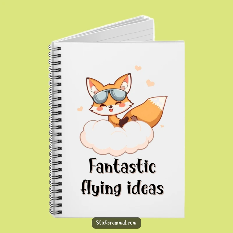 Funny Fox Adventure Notebook: Cloud Pilot Journey, Perfect Gift for Dreamers