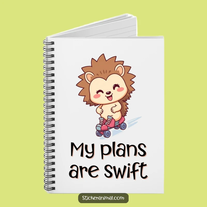 Funny Hedgehog Roller Skater Notebook: Jot Down Laughs, Perfect for Ideas!