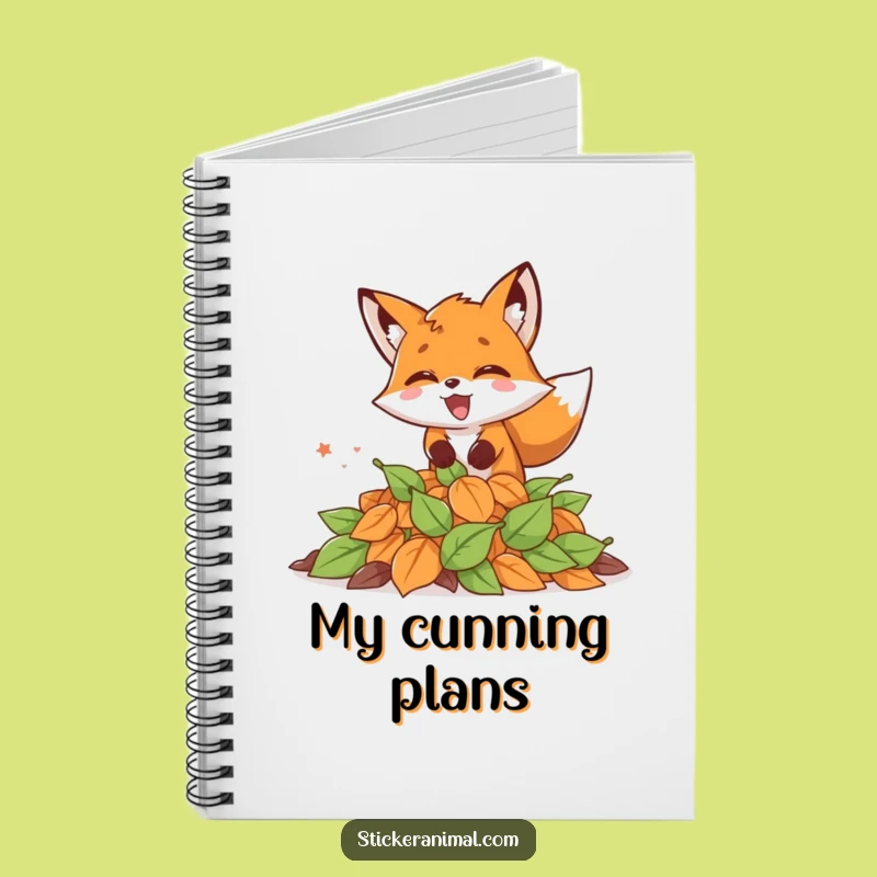 Funny Excited Fox Notebook - Jot Down Fall Ideas with Humor, a Super Funny Gift!