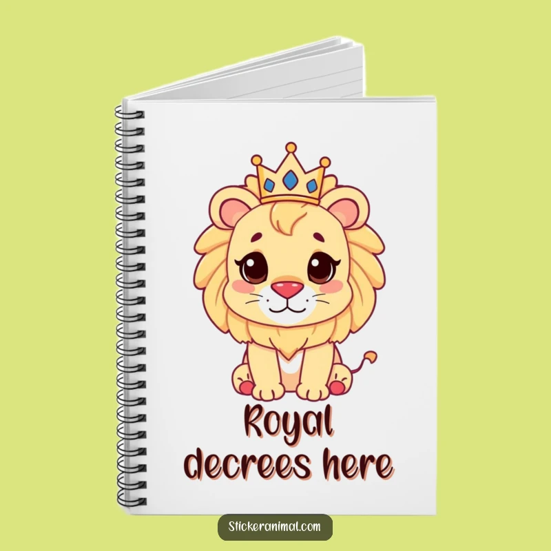 Funny Lion Crown Notebook: Jot Down Ideas Like Royalty