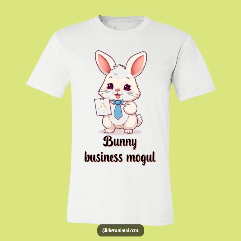Funny Rabbit in Tie T-Shirt: Hilarious Business Presentation Tee for Laughs