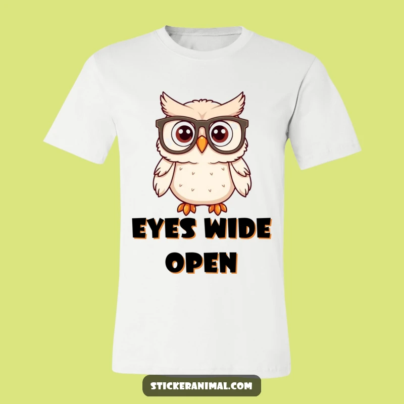 Funny Owl Spectacles T-Shirt: Surprised Bird Graphic Tee