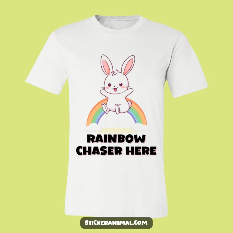 Funny Bunny Rainbow T-Shirt - Wearable Happiness and Hopping Good Vibes