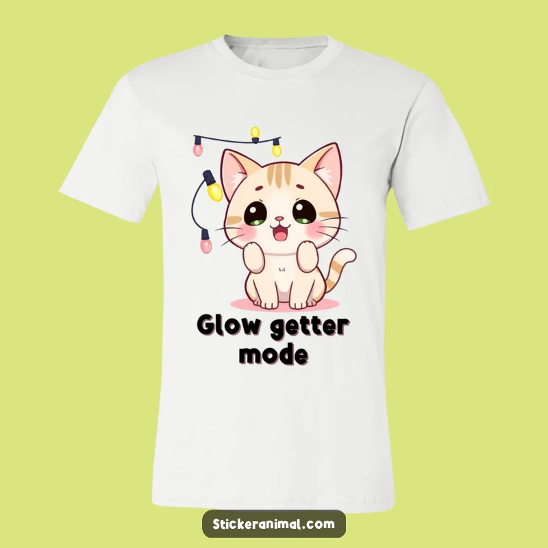 Funny Cat Lights T-Shirt: Surprised Kitty Playfulness, Cozy & Funny Gift!