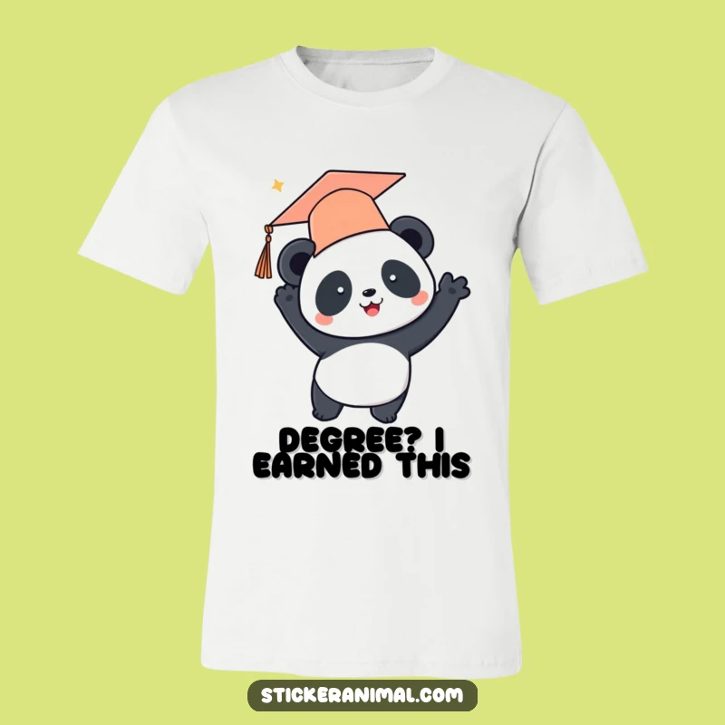 Funny Panda Graduation T-Shirt - Toss Your Cap in Style - Awesome Funny Gift!
