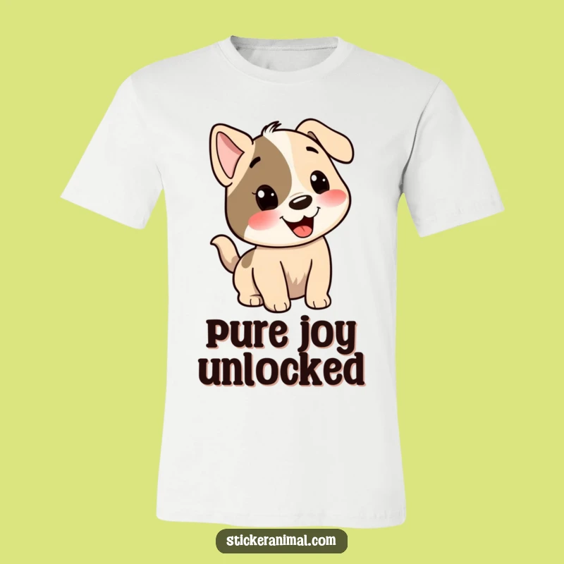Funny Wagging Tail Dog Tee: Enthusiastic Canine Character Shirt Gift