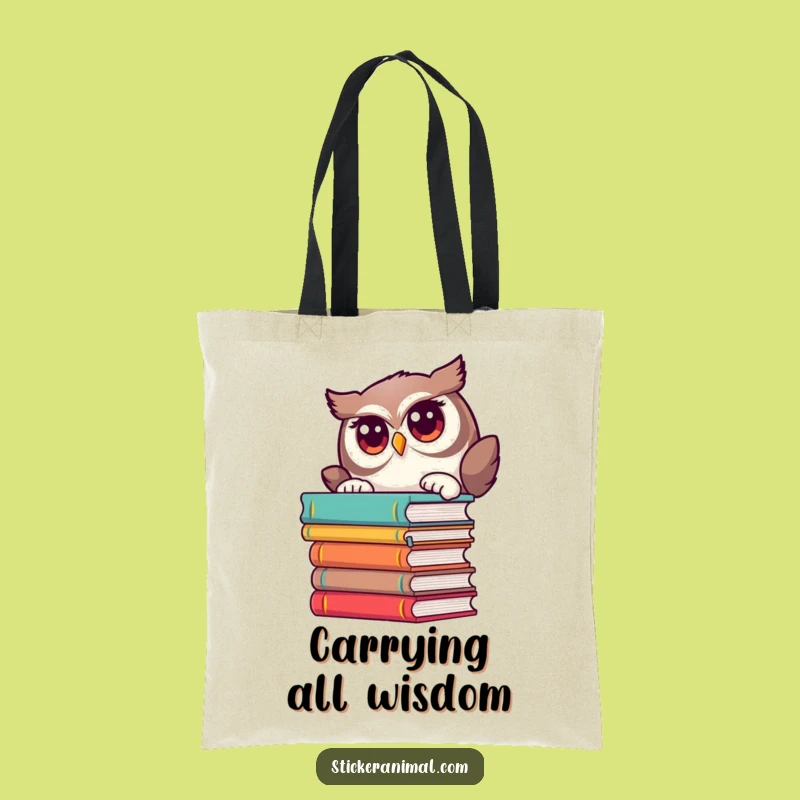 Funny Owl Book Tote Bag: Curious Carry-All, Perfect Book Lover Gift