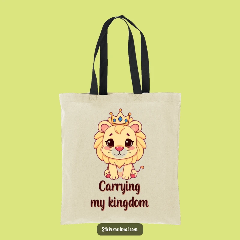 Funny Lion Crown Tote Bag: Carry Your Essentials Like Royalty