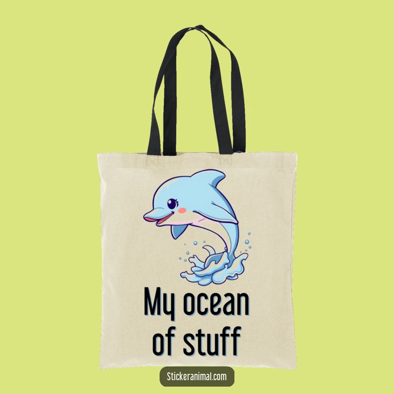 Funny Dolphin Leap Tote Bag: Ocean Style, Perfect Beach Accessory Gift