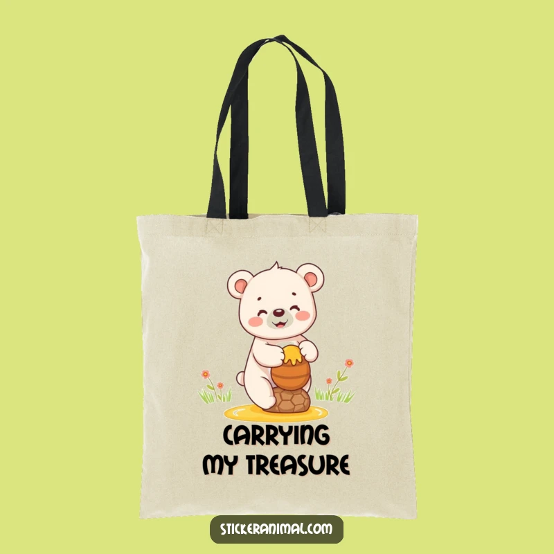 Funny Happy Bear Honey Tote Bag - Carry Sweetness and Smiles, Perfect Funny Gift!