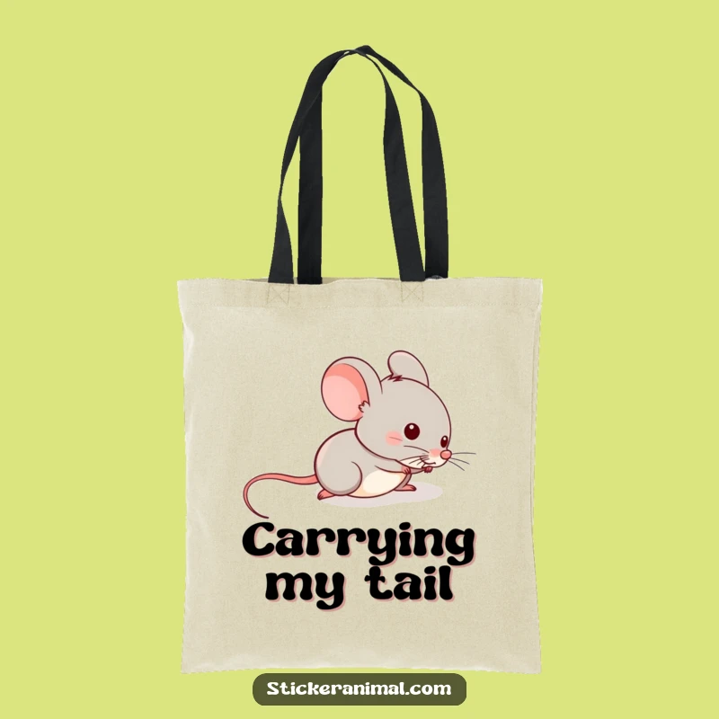 Funny Mouse Tail Slide Tote Bag: Carry Your Mischief With A Sliding Mouse