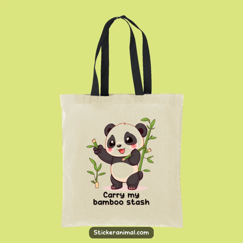 Funny Panda Tote: Playful Cub Bamboo Bag Gift