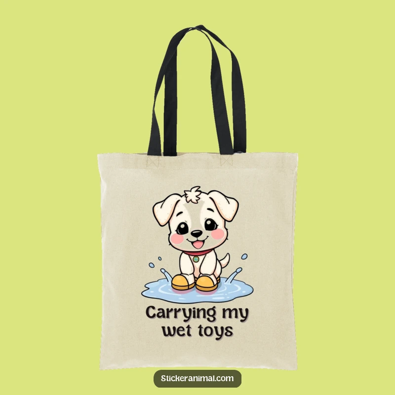 Funny Puppy Puddle Tote Bag - Carry Your Joy - Adorable Funny Gift!