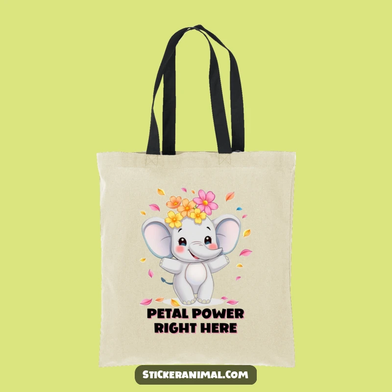 Funny Elephant Juggling Flowers Tote Bag, Your Stylish Companion for Daily Adventures